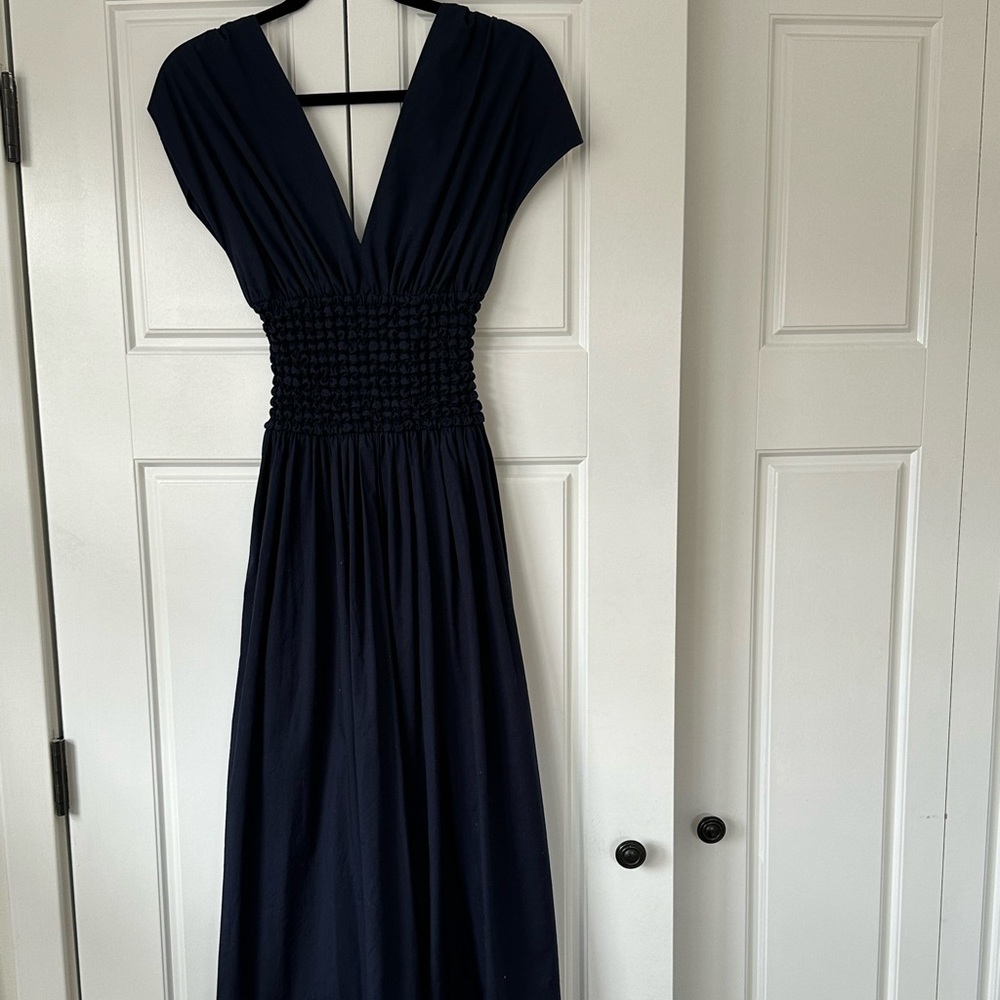 Staud Jackson midi dress navy blue midi dress size xs.